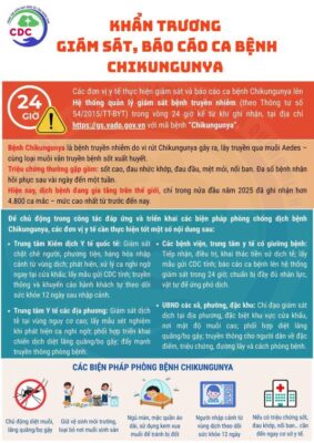 KHẨN TRƯƠNG GIÁM SÁT, BÁO CÁO CA BỆNH CHIKUNGUNYA TRONG VÒNG 24 GIỜ